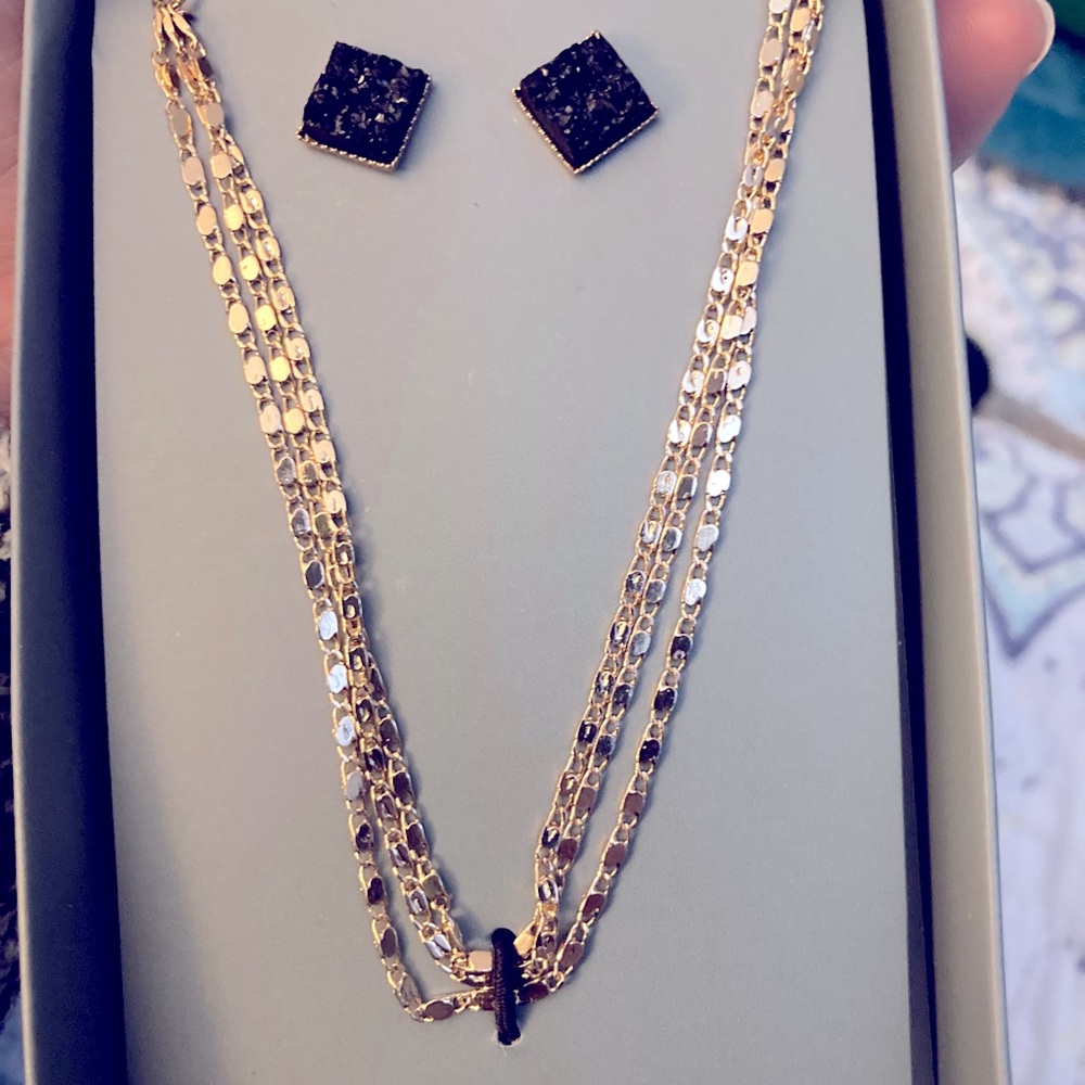 Violet Harper layered necklace and earrings set